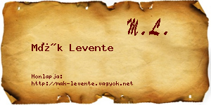 Mák Levente névjegykártya